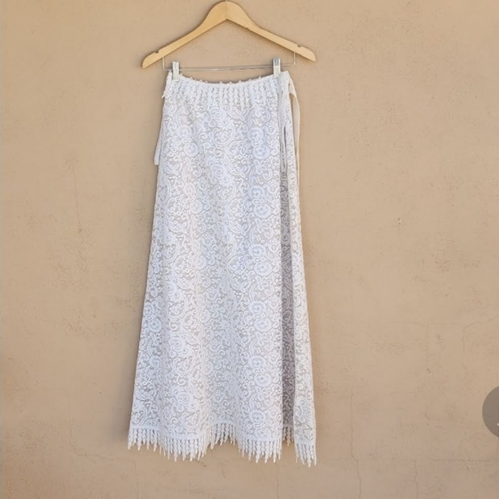 VTG JACKSON GRAVES Couture Lace Two Piece Set XS Wedding Bridal Maxi Skirt Suit - Picture 9 of 17